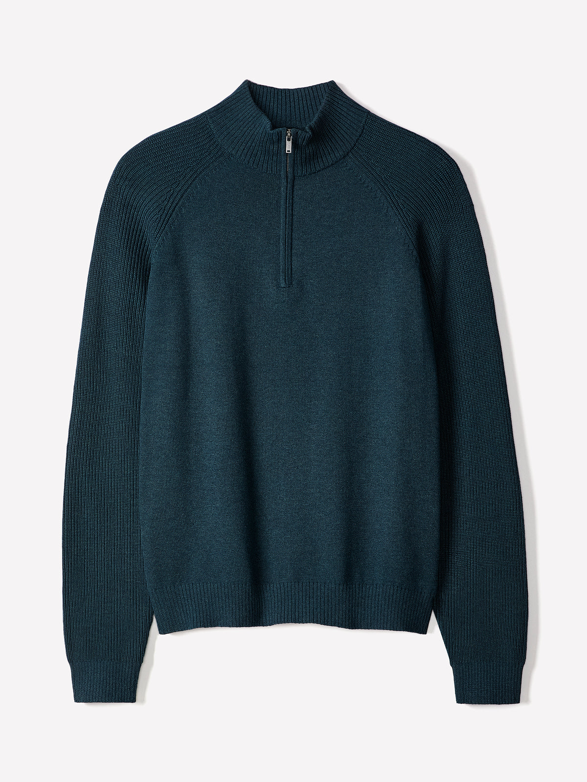 Long-Sleeve Half-Zip Mock-Neck Sweater
