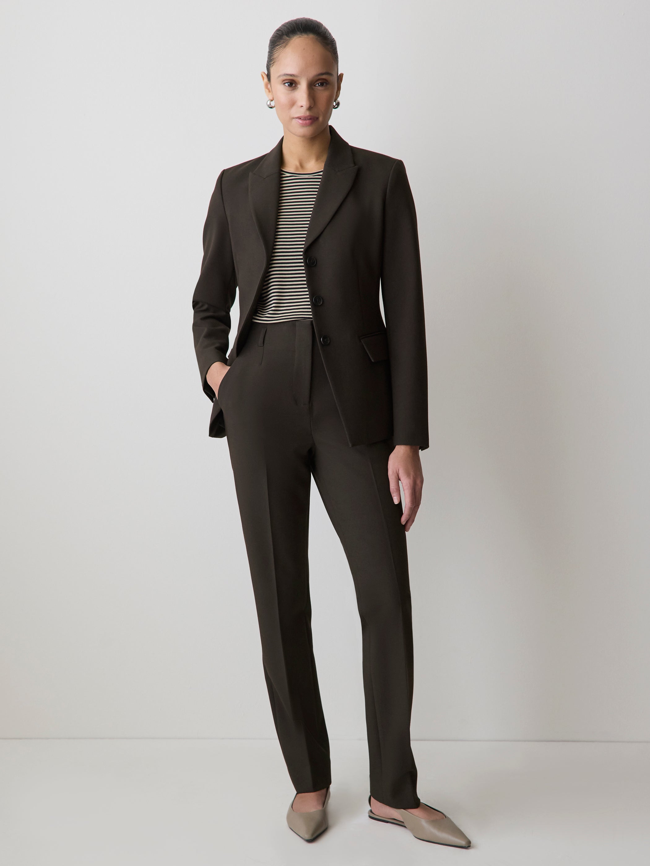 High-Rise Long Slim-Leg Pant