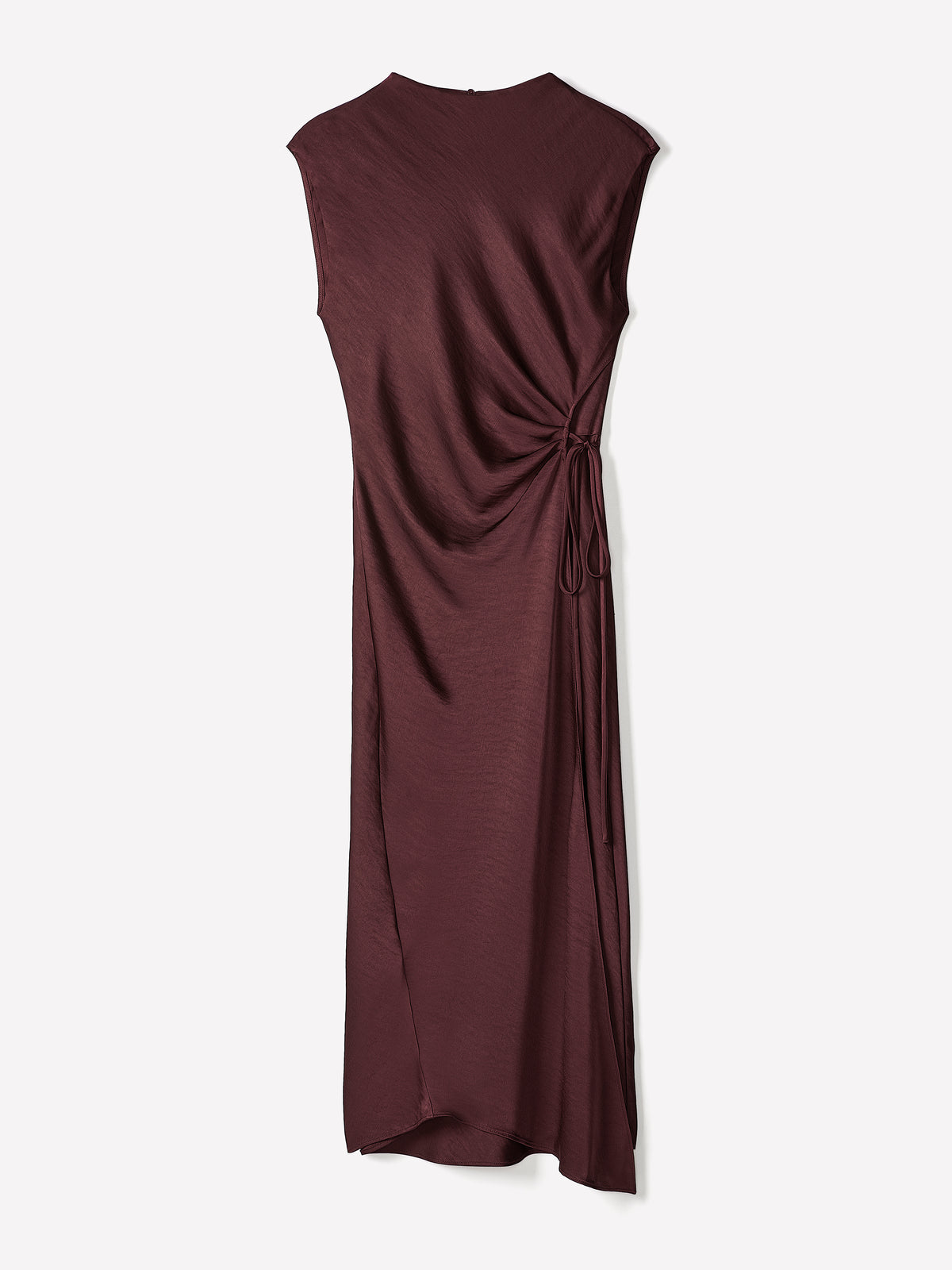 Satin Wrap Dress With Front Tie