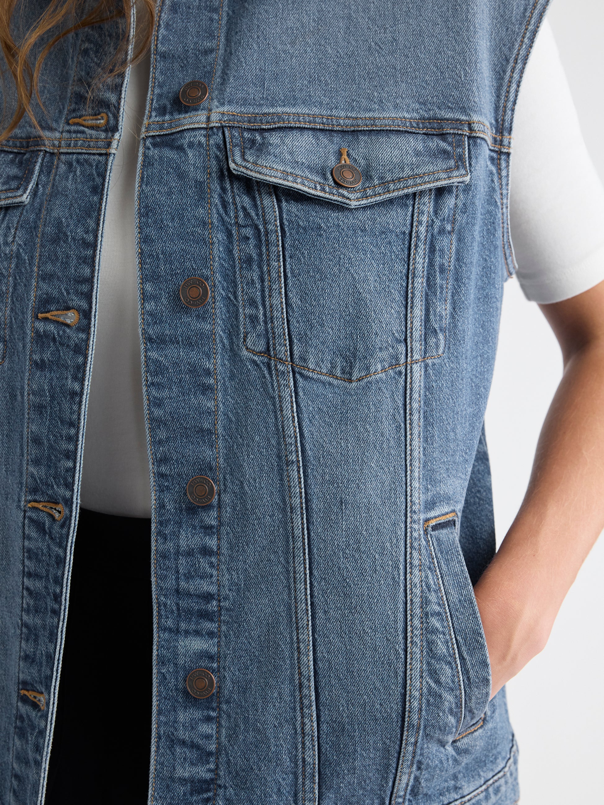 Oversized Sleeveless Denim Jacket