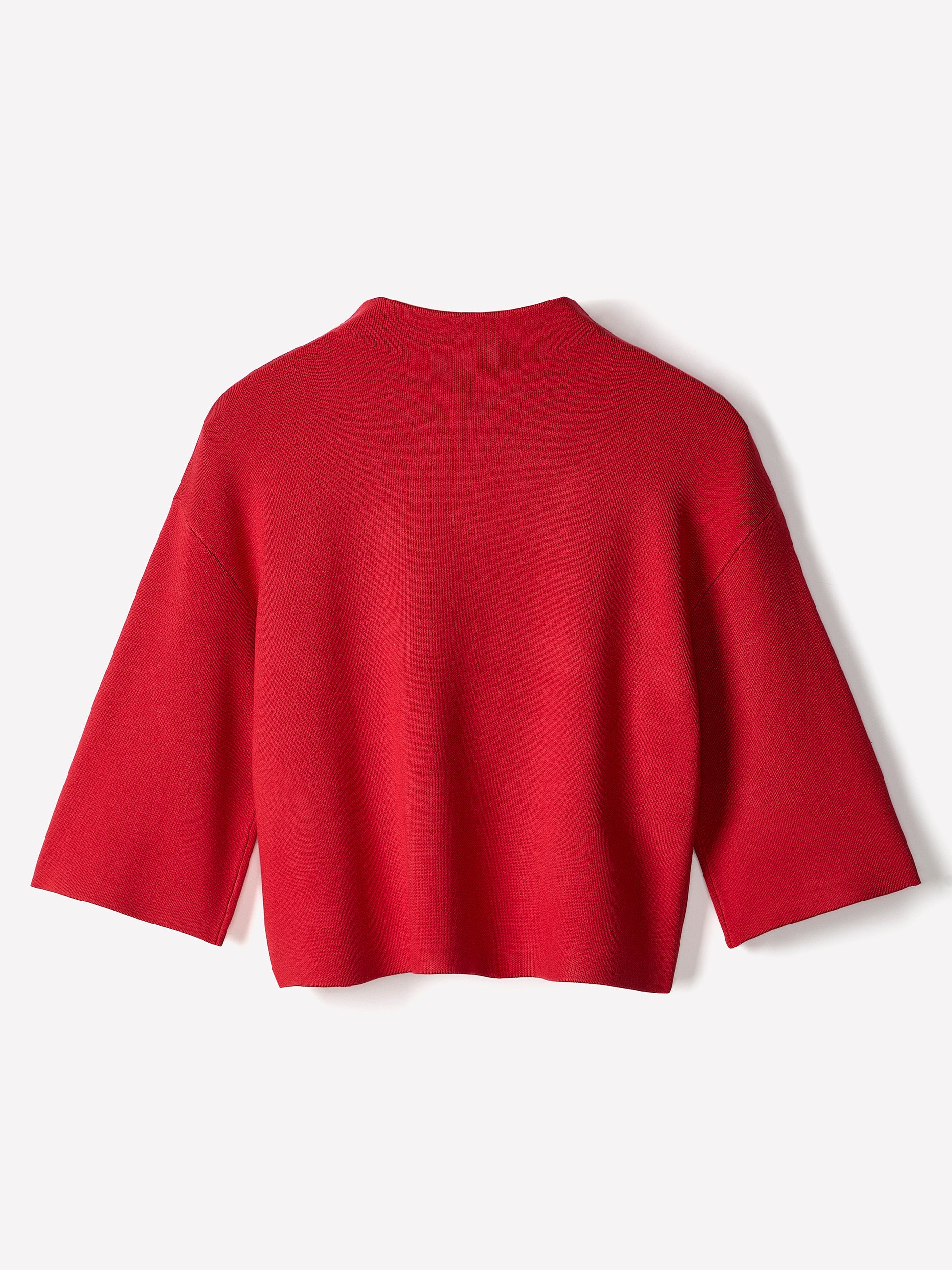 Mock-Neck Sweater with Bell Elbow Sleeves