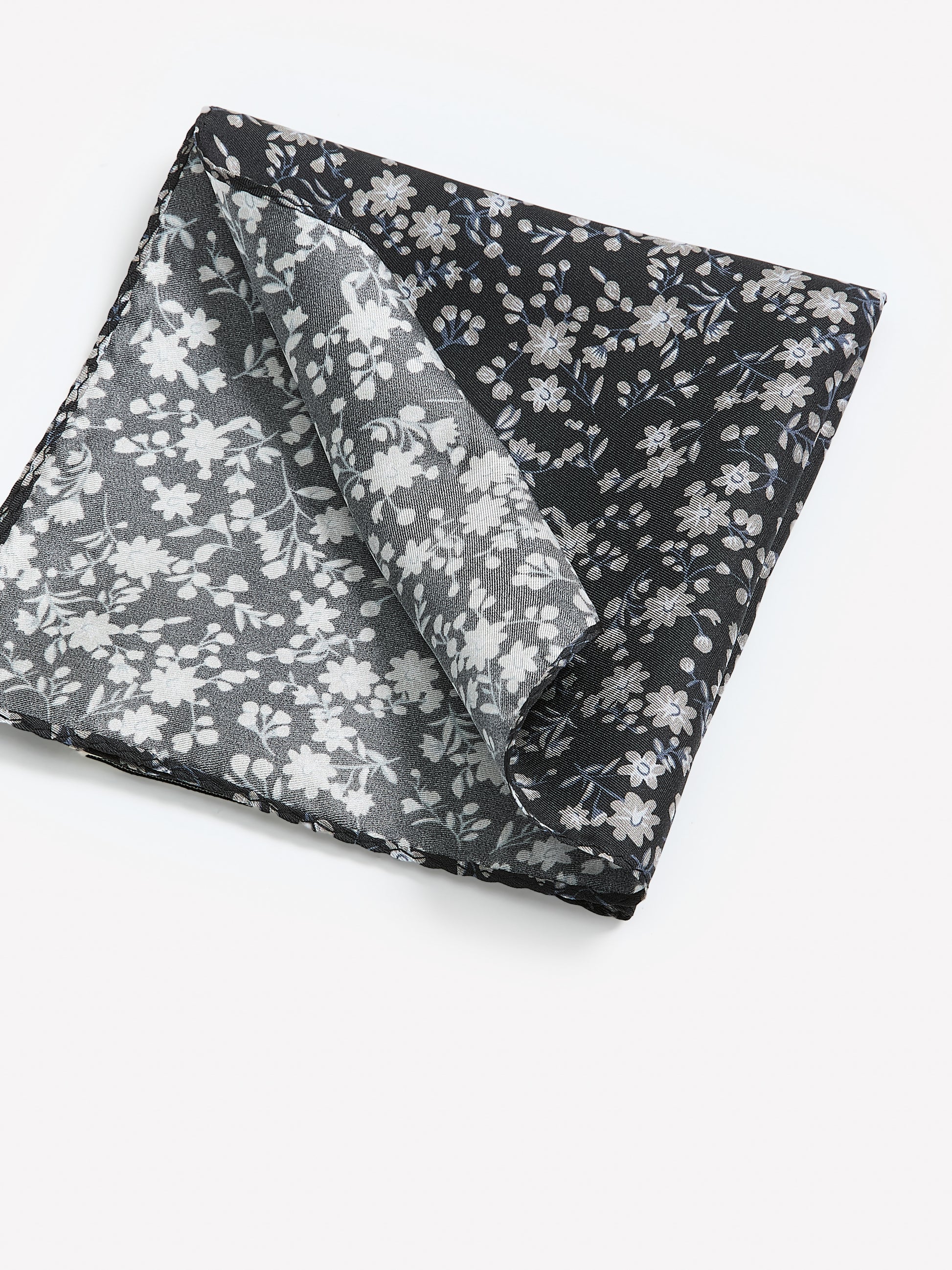 Black Floral Handkerchief