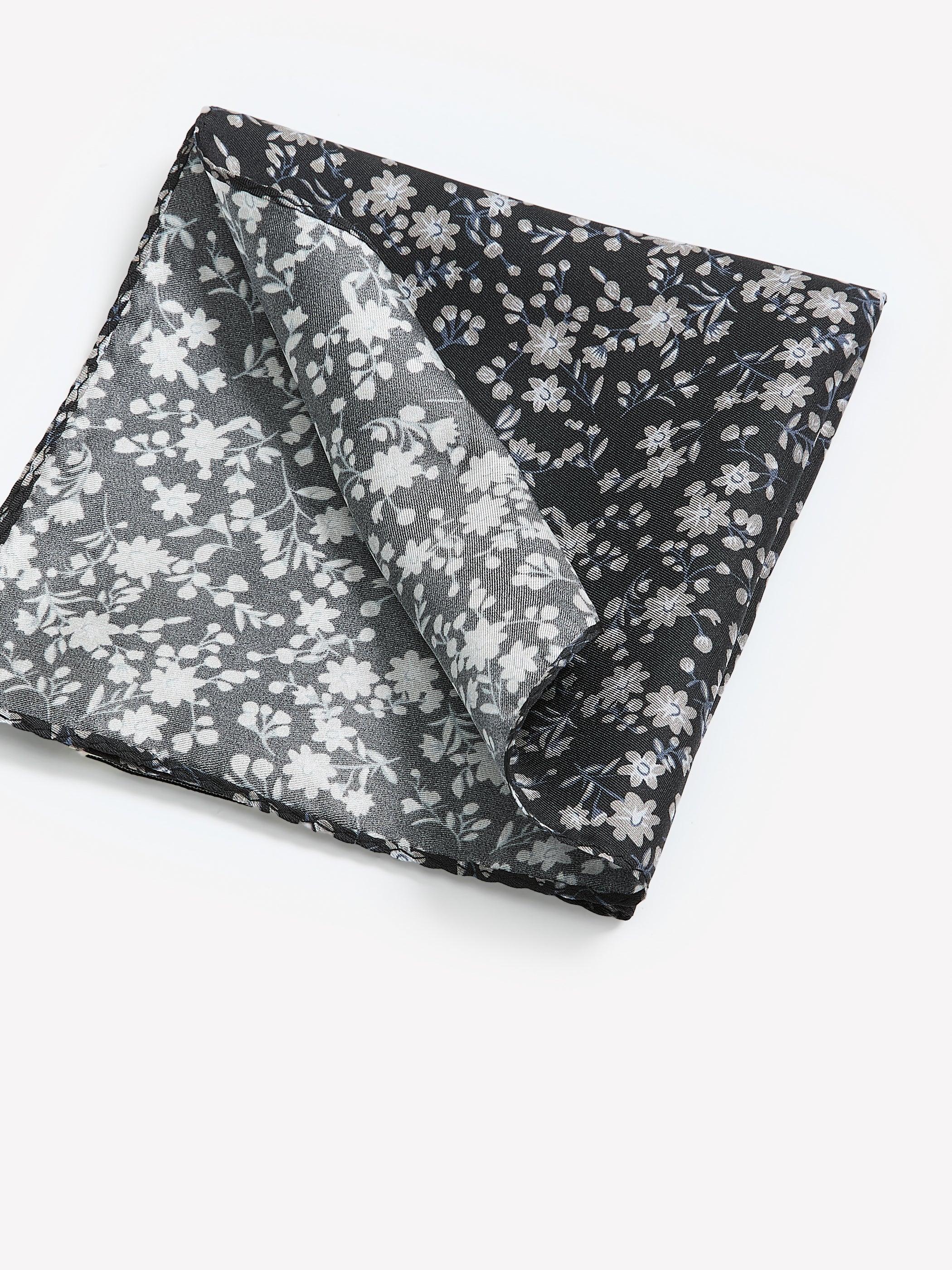 Black Floral Handkerchief