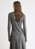 Wool-Blend Scoop-Neck Long-Sleeve Top