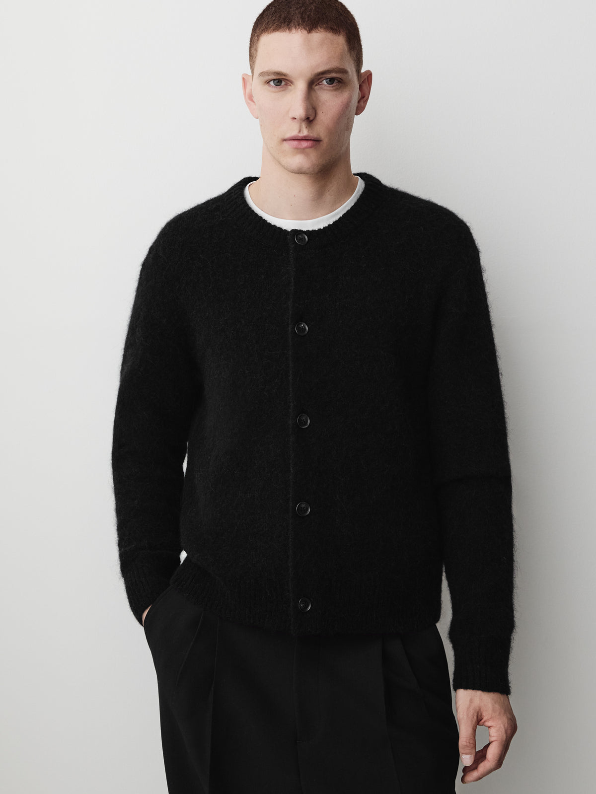 Crew Neck Cardigan Alpaca Blend