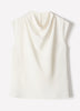 Woven Blouse Luxe Crepe Cowl Neck