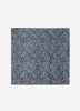 Men's Silk Blend Pocket Square Blue Leaf Pattern