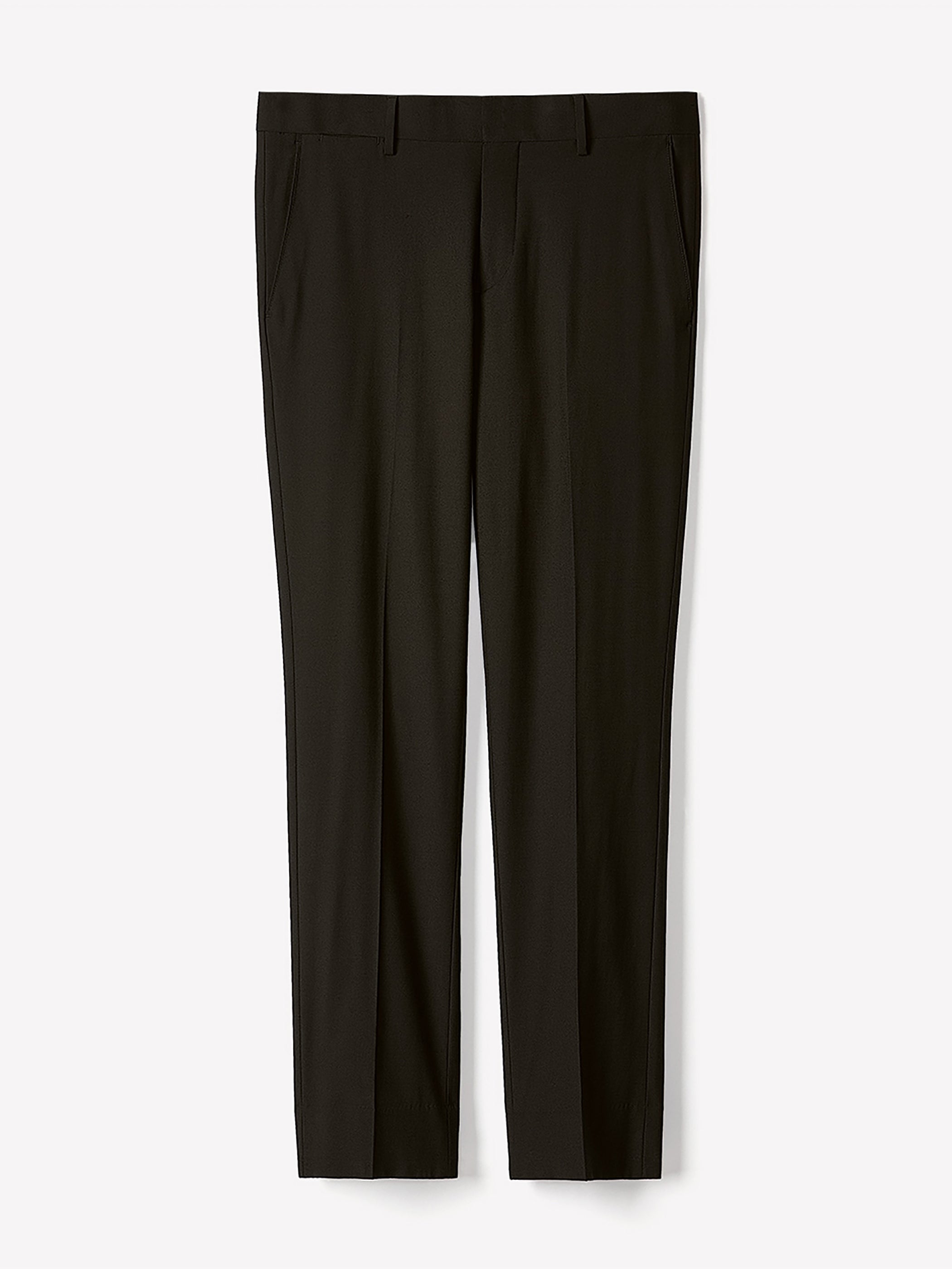 Pantalon de Complet Essentiel Coupe Étroite En Mélange De Laine Noir 