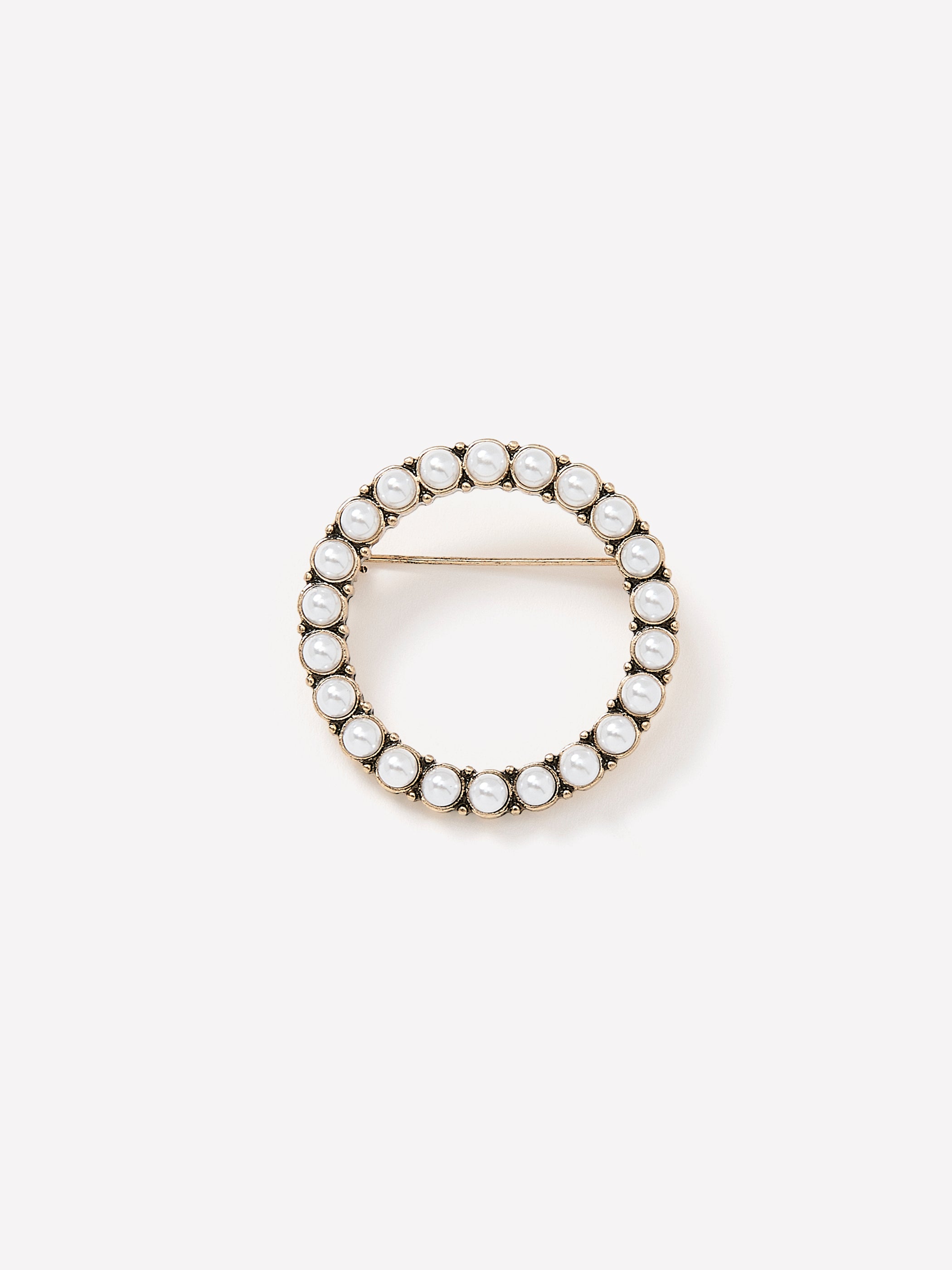 Broche Ronde avec Perles