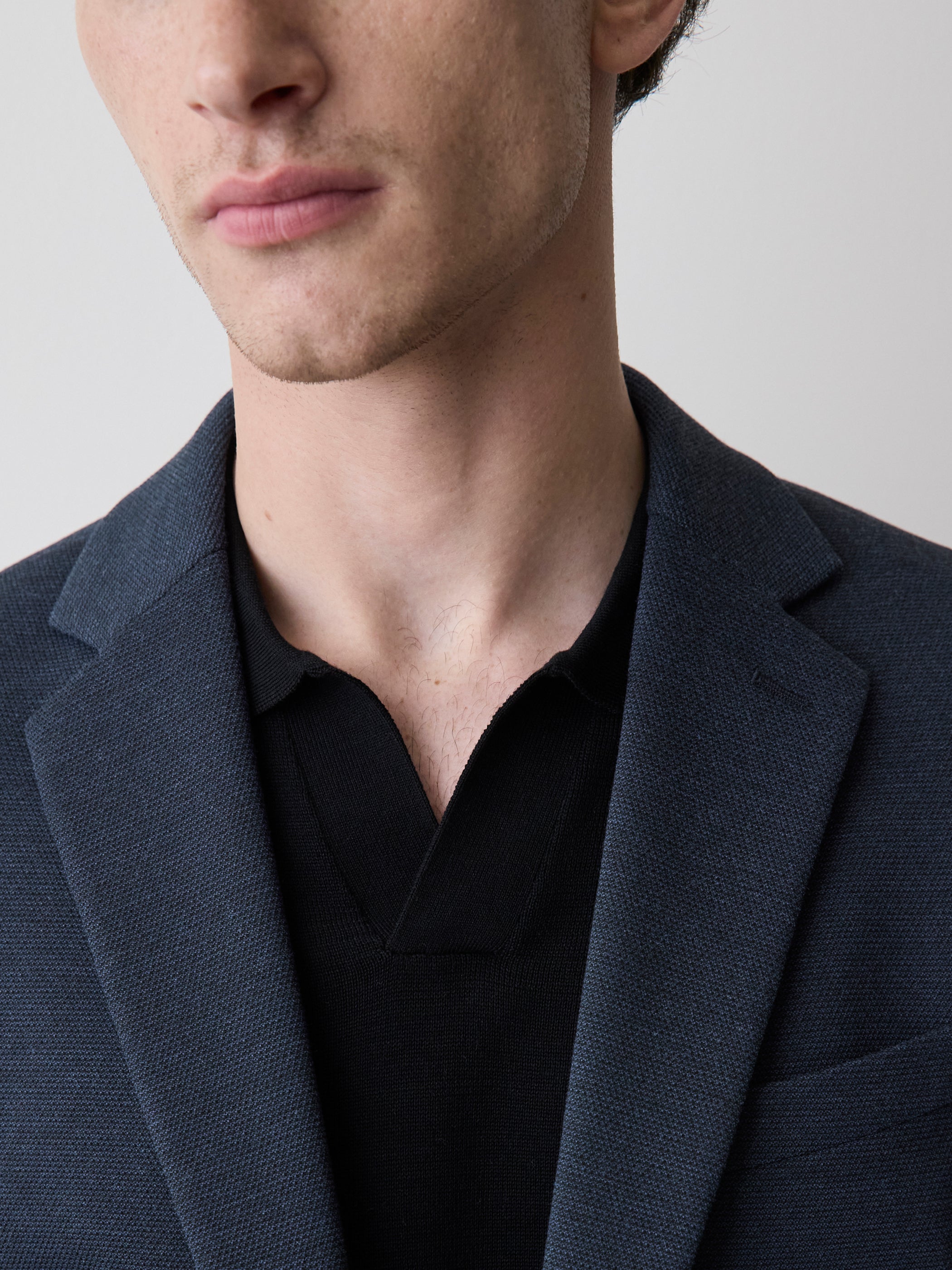 Veston en Tricot à Coupe Étroite