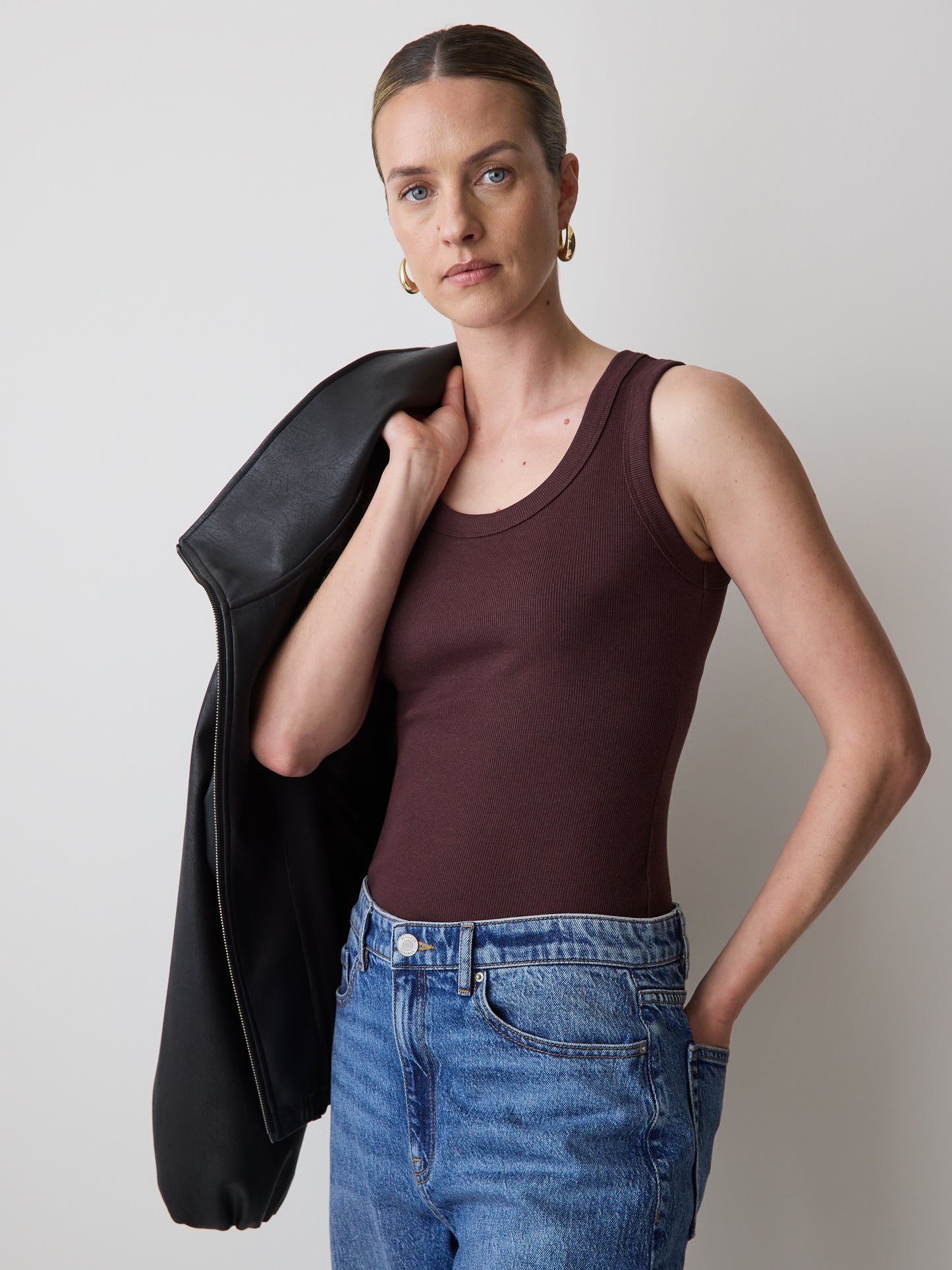 Scoop-Neck Ribbed Tank
