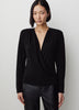 Long-Sleeve Top with Wrap Neckline
