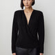 Long-Sleeve Top with Wrap Neckline