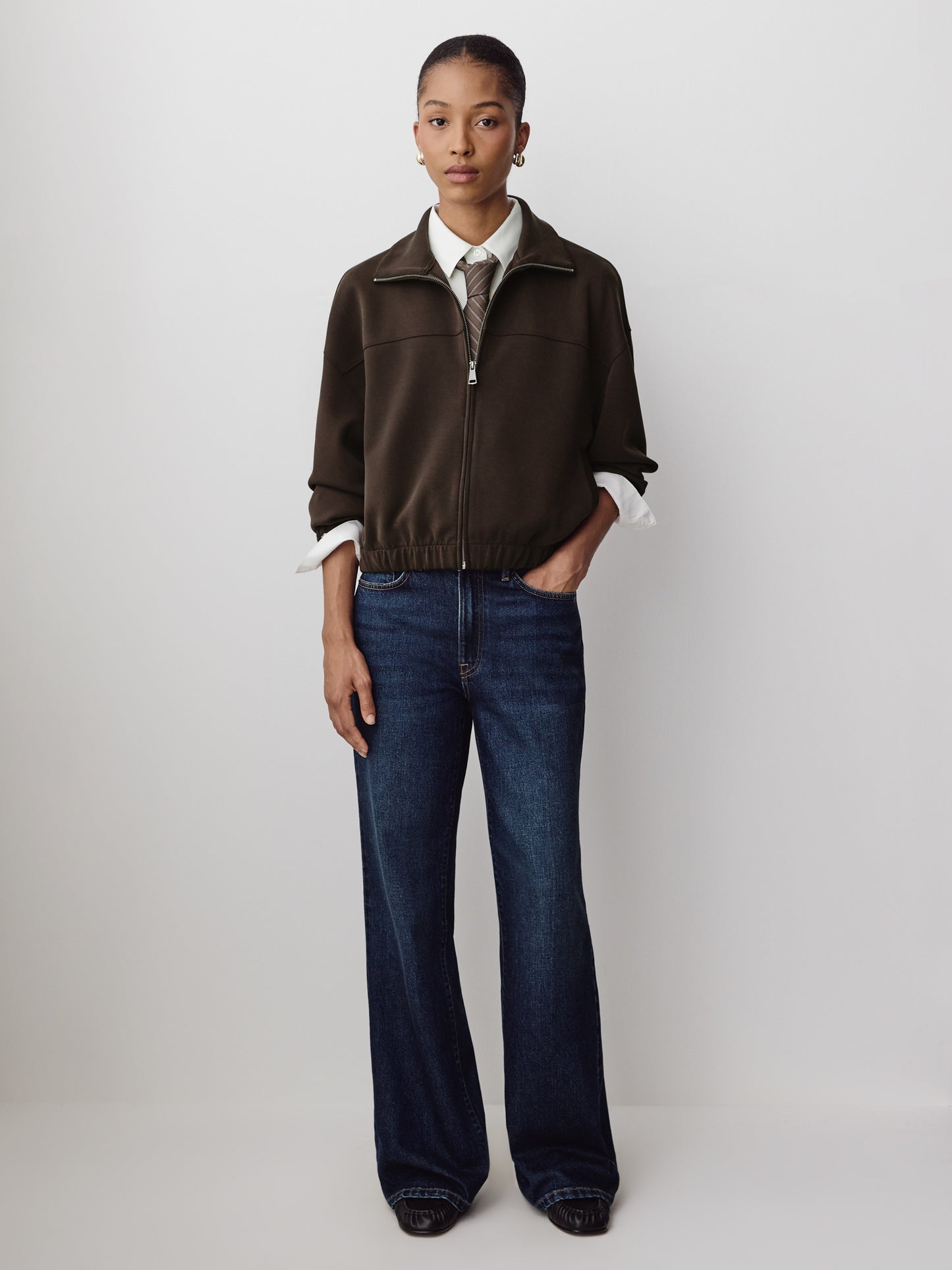Knit Cardigan with Stretch Fabric