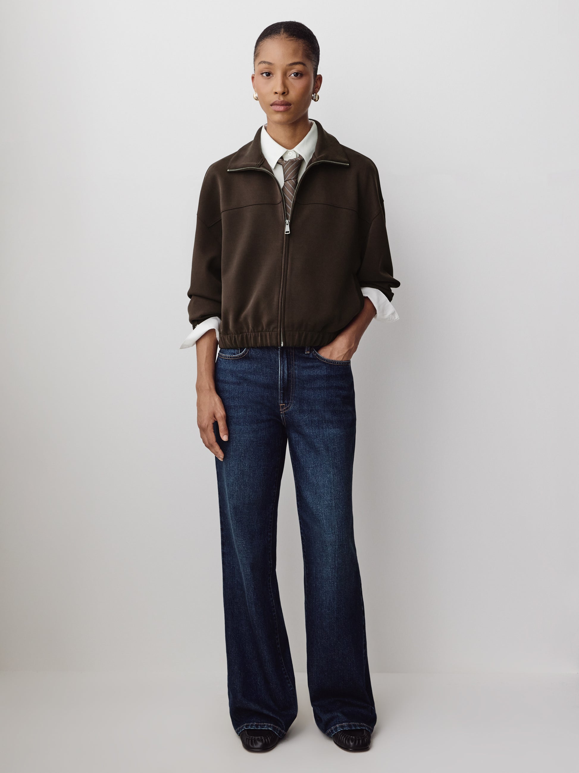 Knit Cardigan with Stretch Fabric