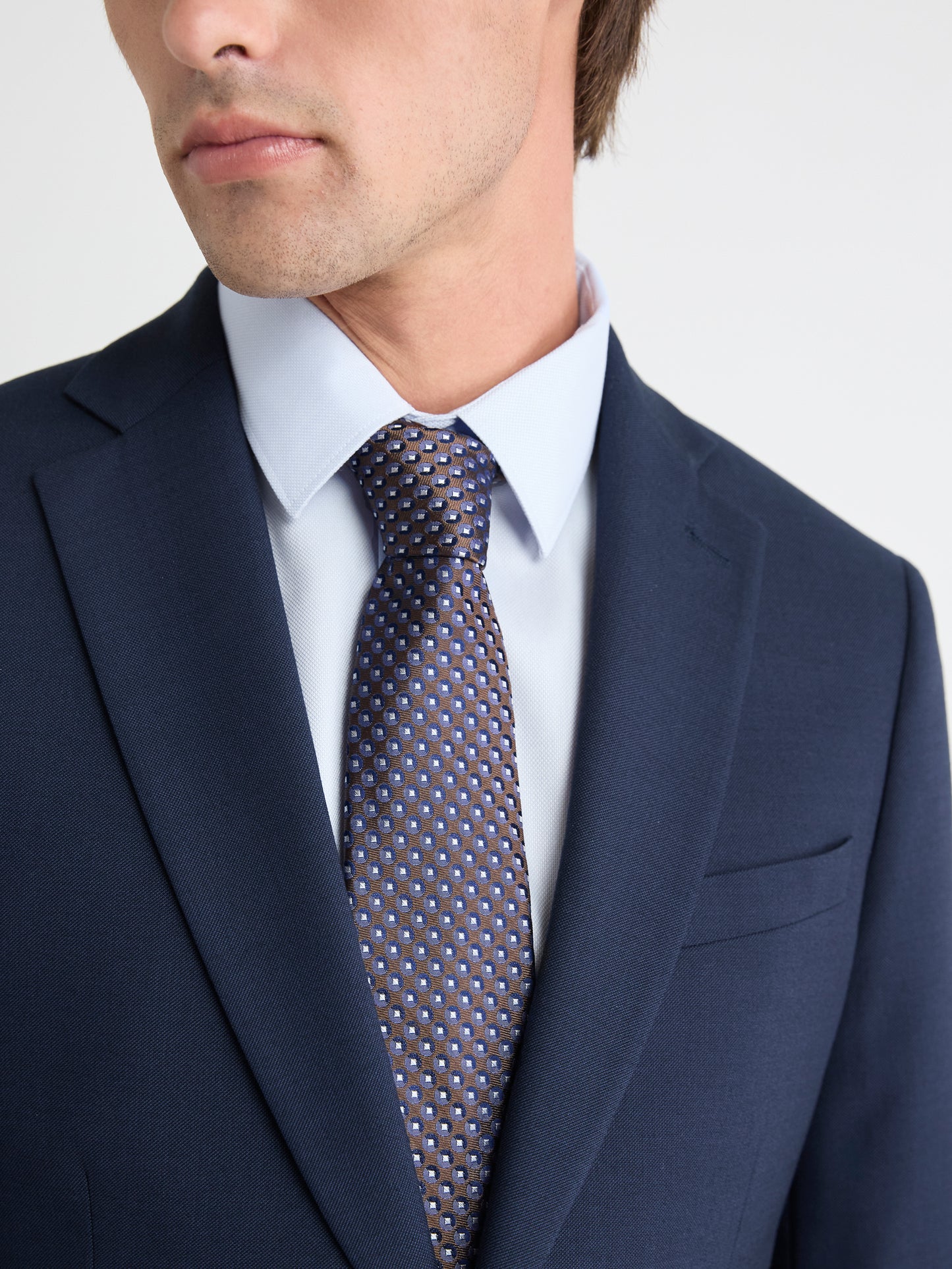 Brown Regular Tie with Dotted Pattern