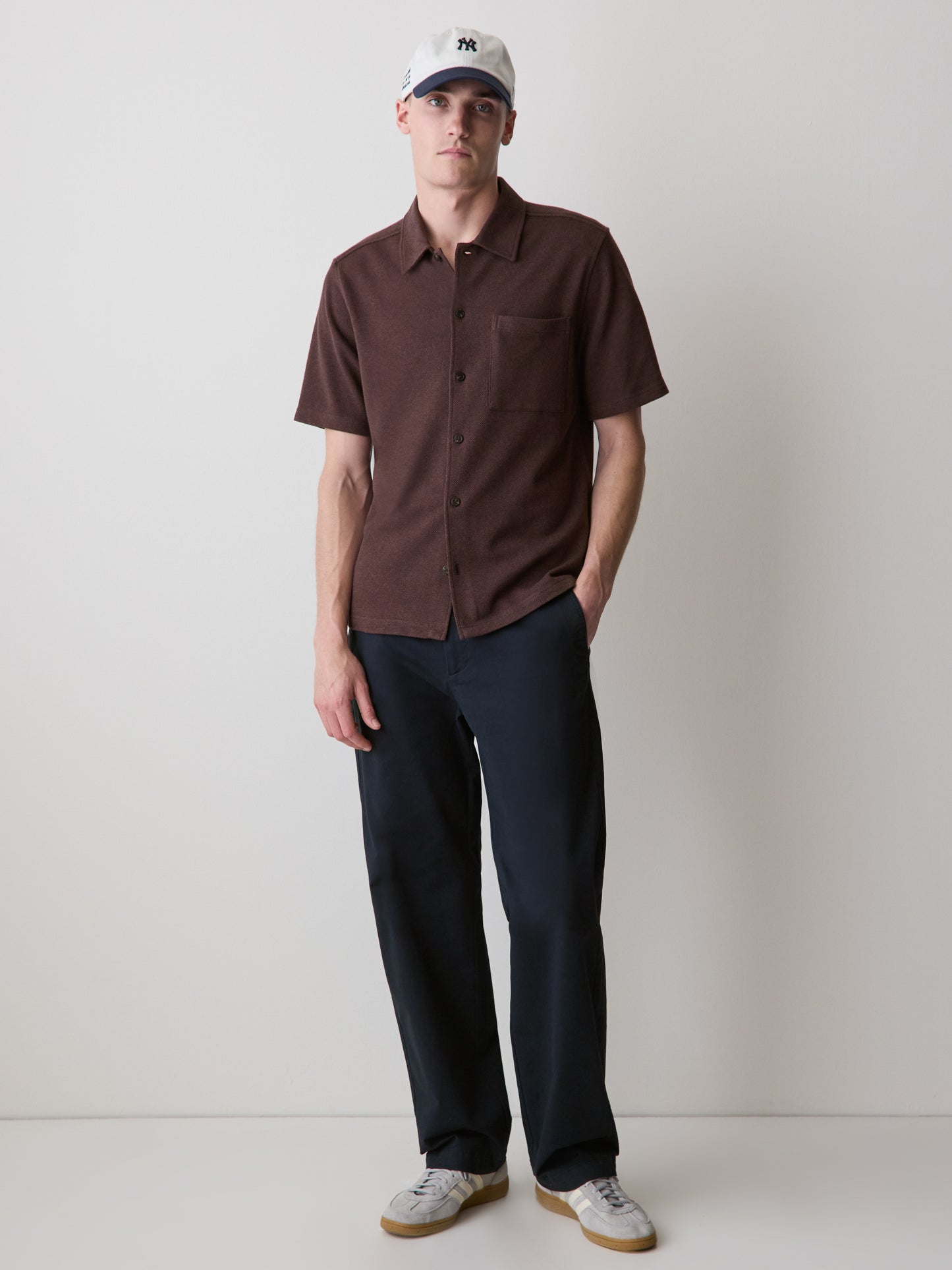 Men's Knit Short Sleeve Shirt Cotton Blend