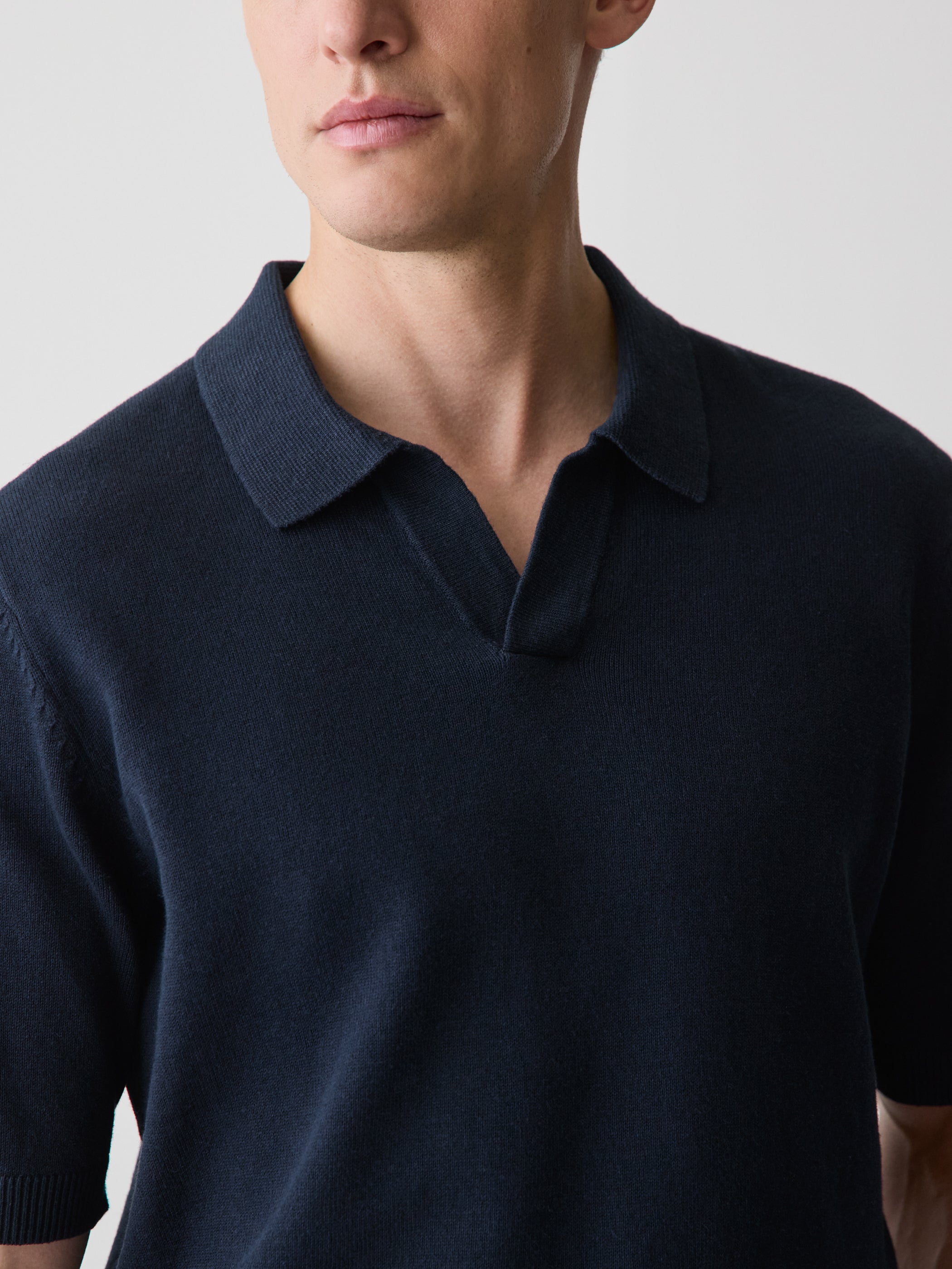 Linen-Blend Short-Sleeve Polo