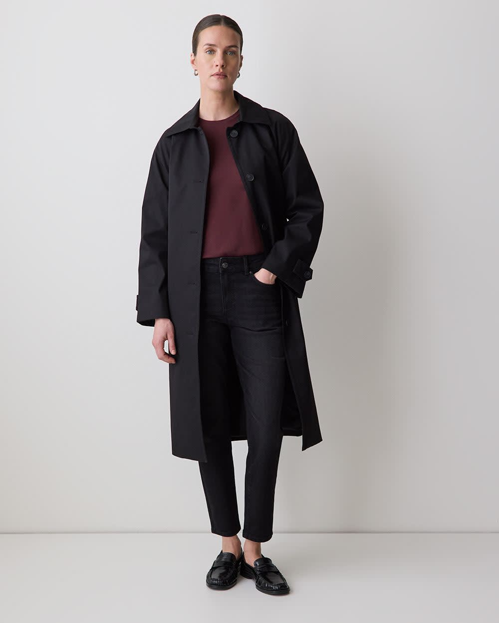 T-Shirt à Col Rond et Manches Très Courtes