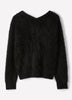 Long-Sleeve V-Neck Hairy Merino Sweater