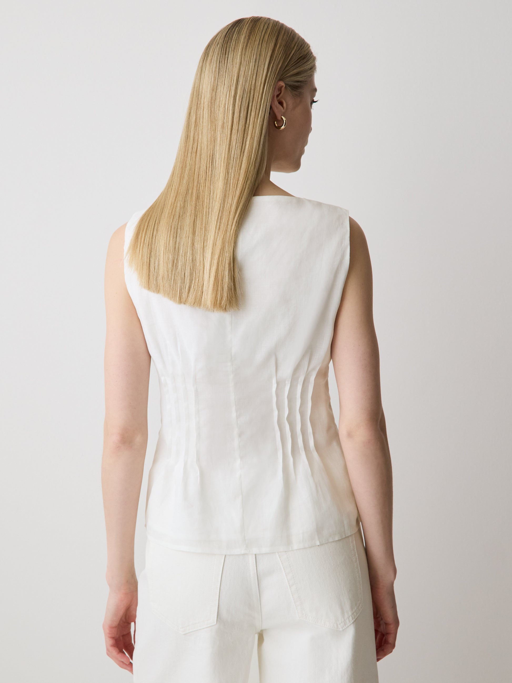 Woven Blouse Ramie Lyocell Blend