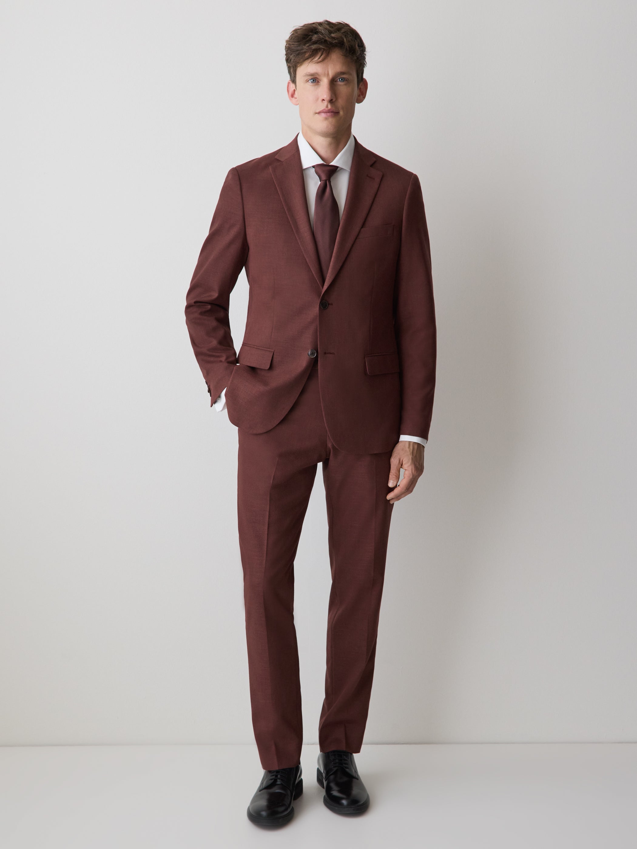 Slim-Fit Berry Suit Blazer