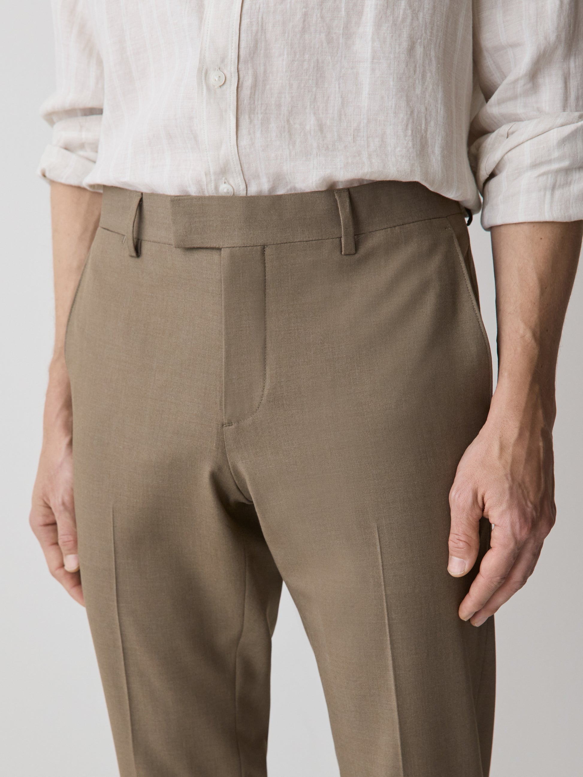 Slim Fit Woven Pant Dark Sand