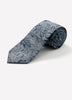 Woven Silk Blend Men's Tie Blue Tonal Leaf Pattern
