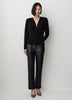 Long-Sleeve Top with Wrap Neckline