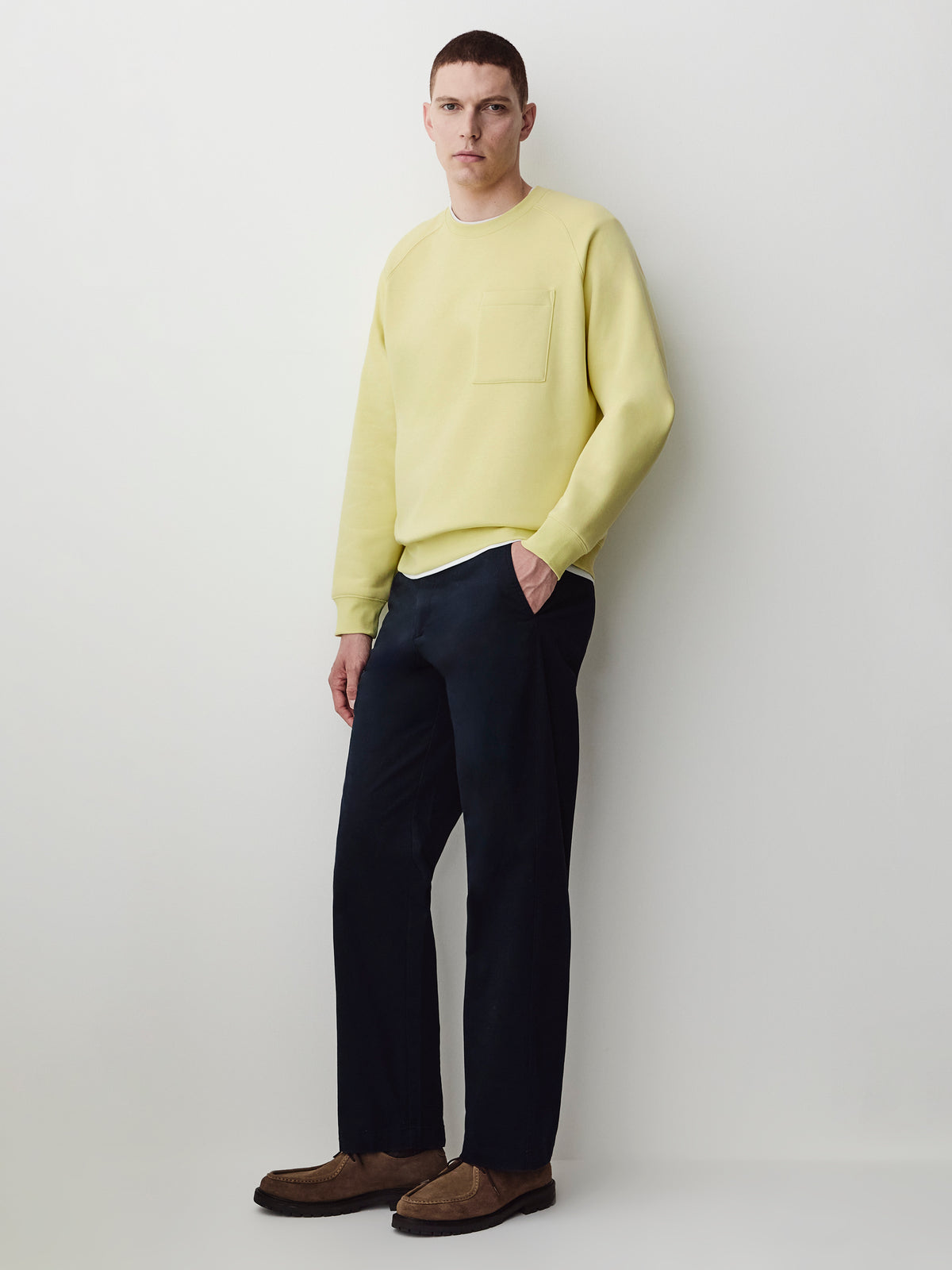 Long-Sleeve Crew-Neck Fleece Sweater