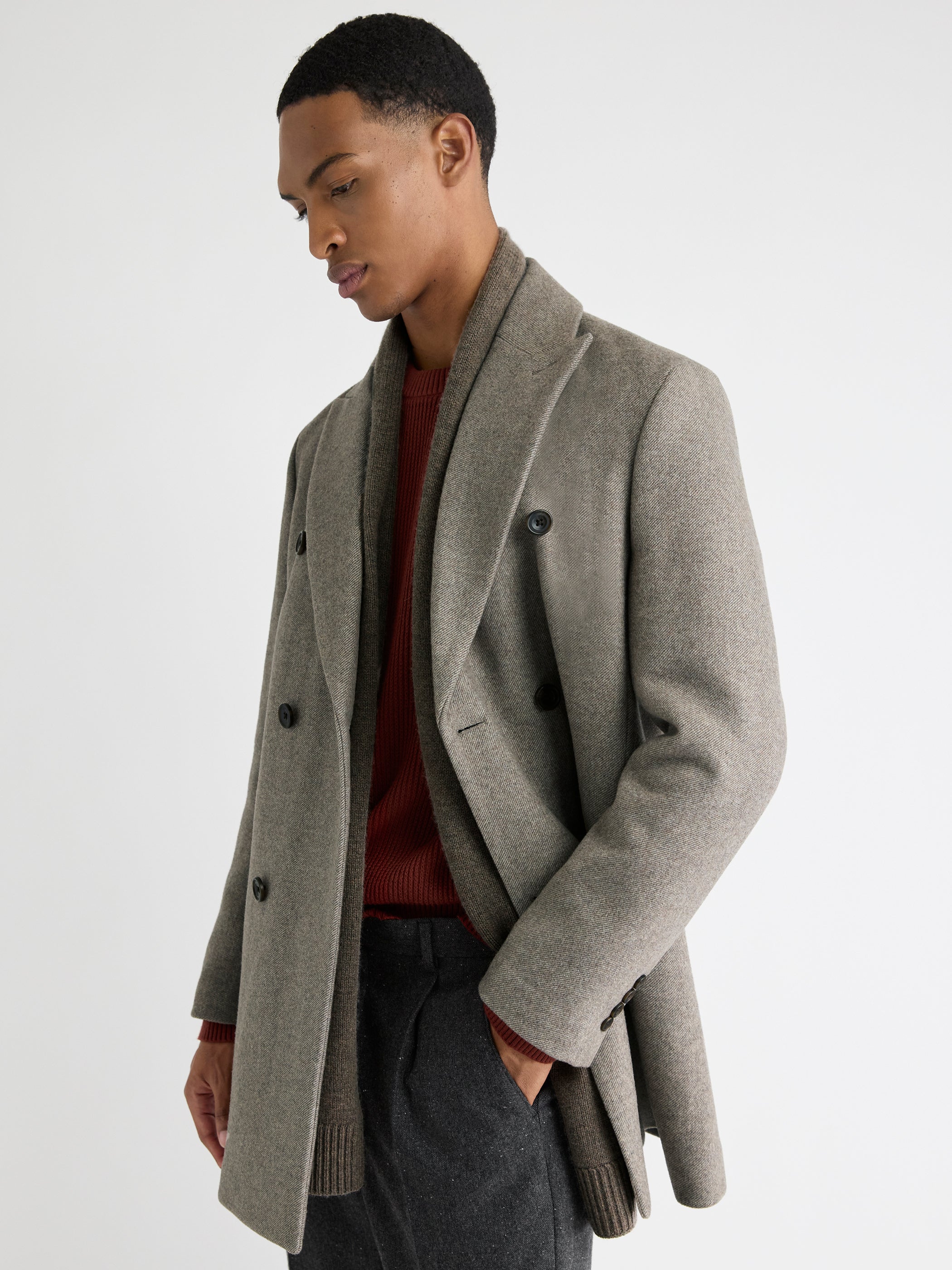 新品未使用Pleddy Roden Double Wool Coat Short Double-Breasted Wool Coat | RW&CO.