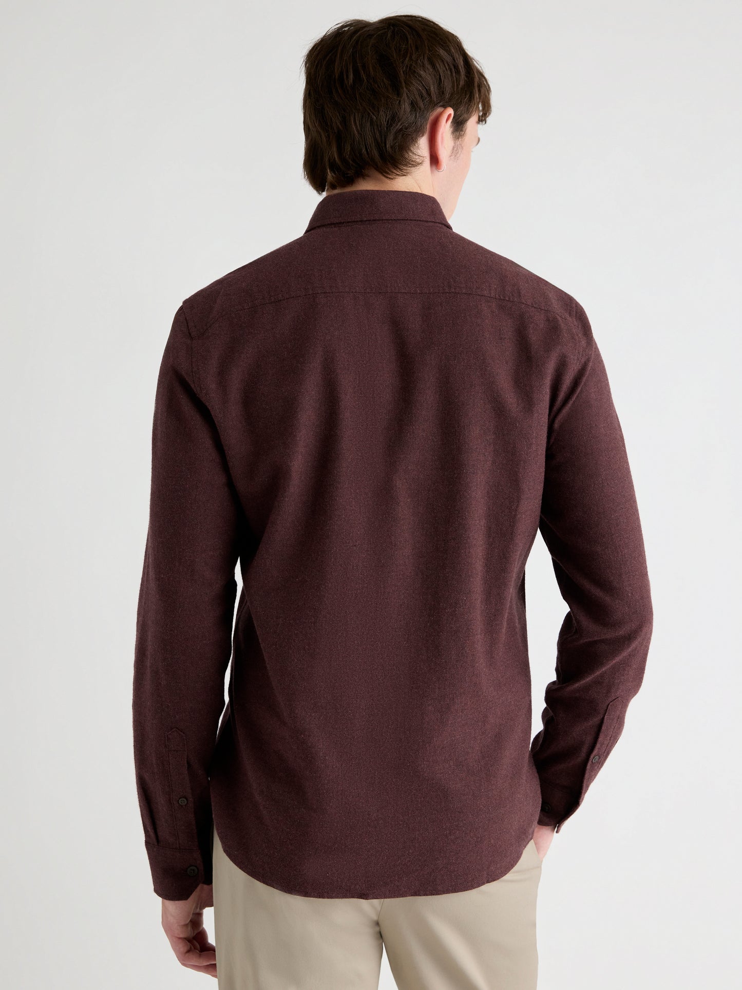 Slim-Fit Solid Flannel Shirt