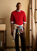 Cashmere-Blend Long-Sleeve Crew-Neck Sweater