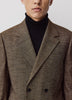 Woven Tailored Brown Tweed Blazer for Men