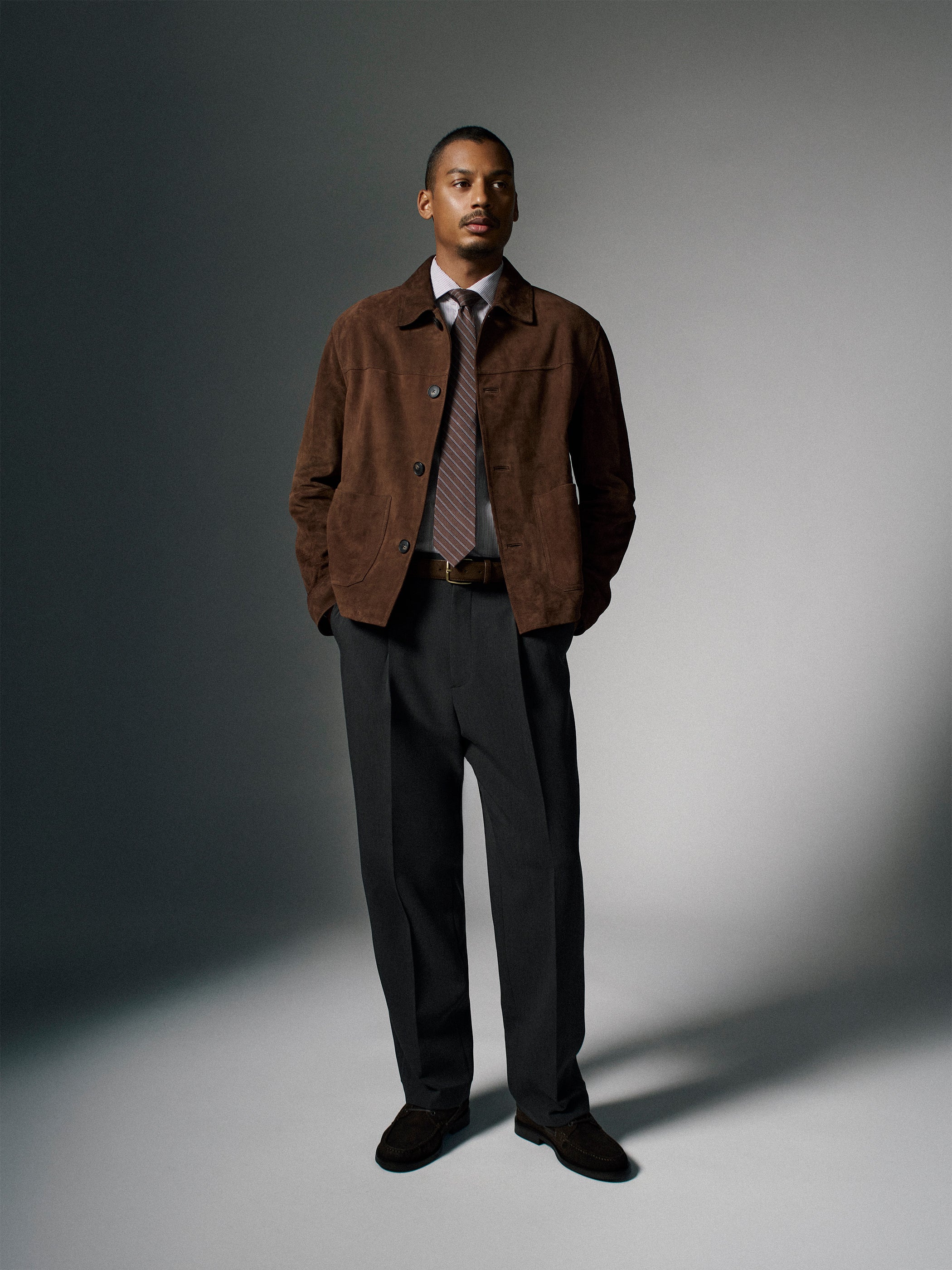 Wide-Leg Pleated Dress Pant