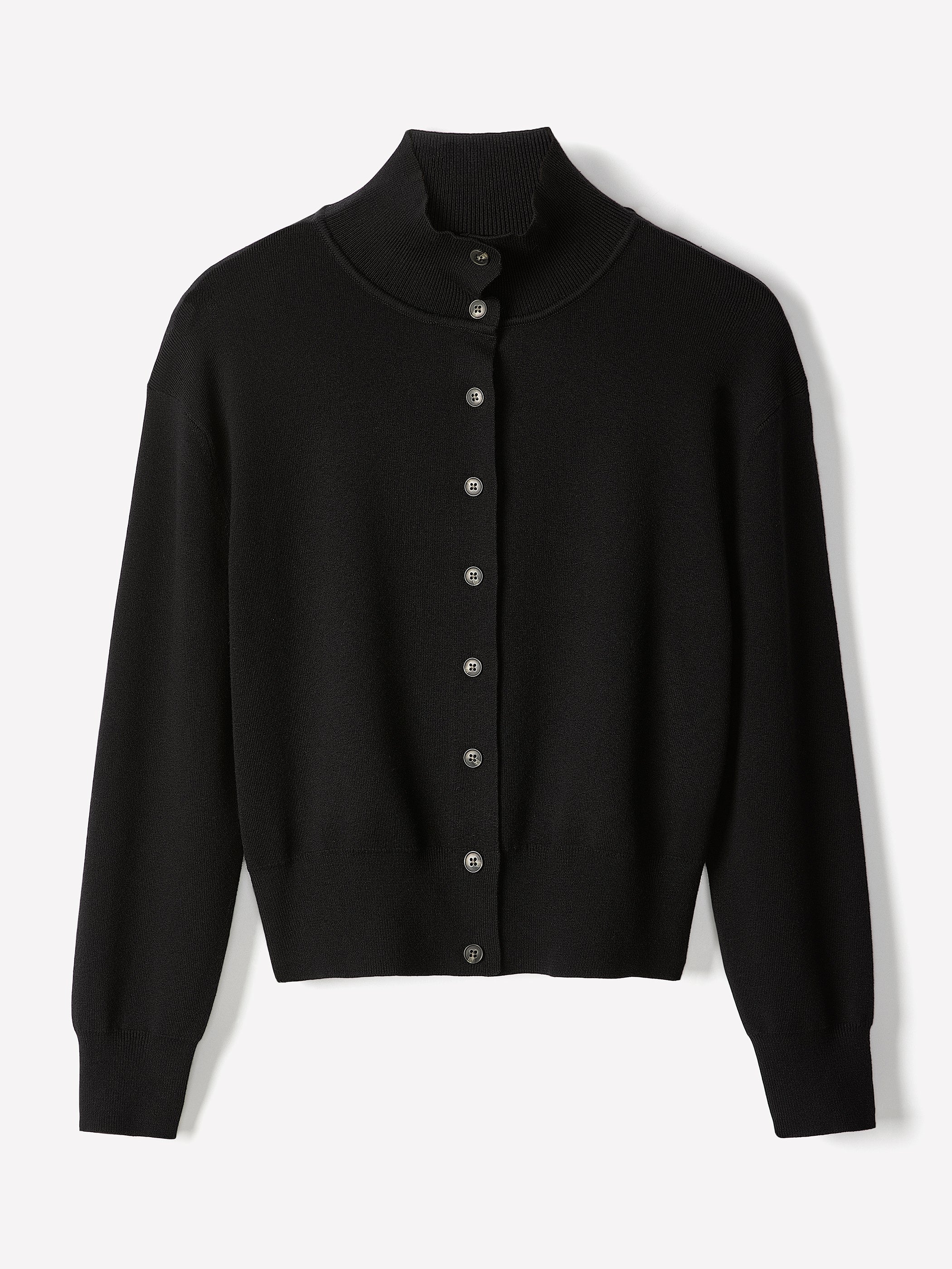 Women's Long-Sleeve Mock-Neck Buttoned Cardigan – RW&CO