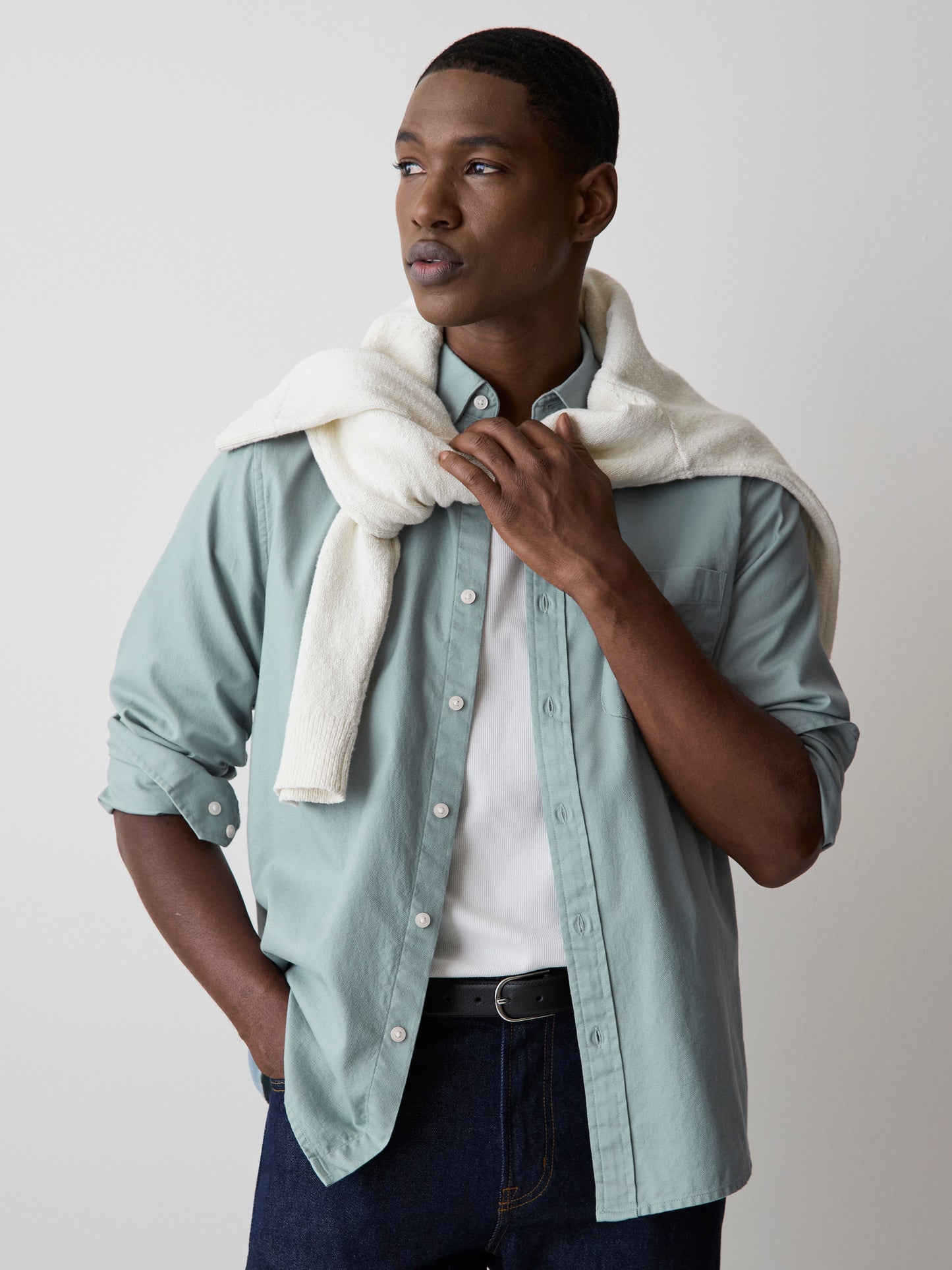 Chemise Texturée à Manches Longues