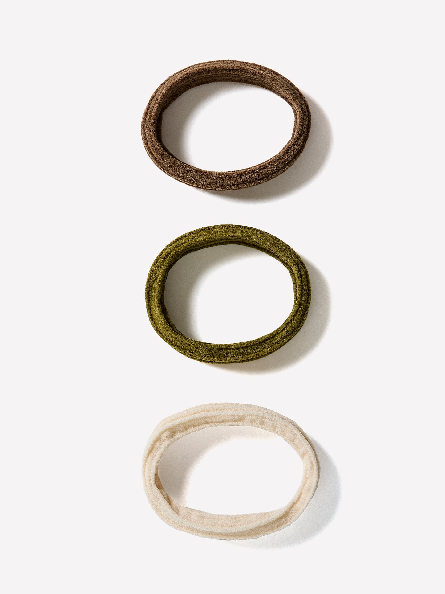 Woven Hair Elastics Pack of 3, 100% Polyester
