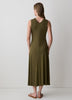Midi Knit Dress V-Neck Jersey Lyocell