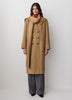 Wool Blend Double-Breasted Coat with Removable Scarf