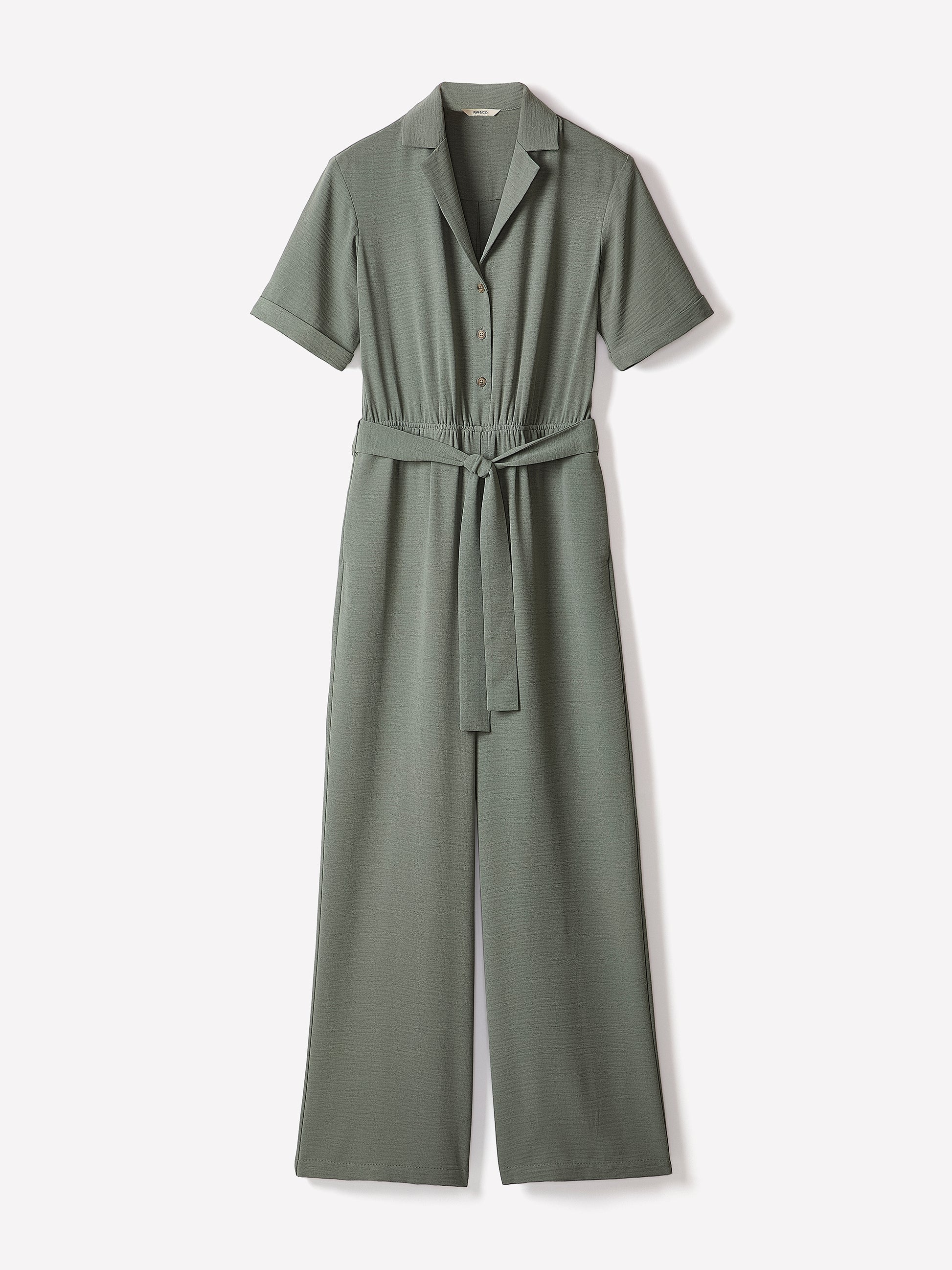 Short-Sleeve Wide-Leg Jumpsuit
