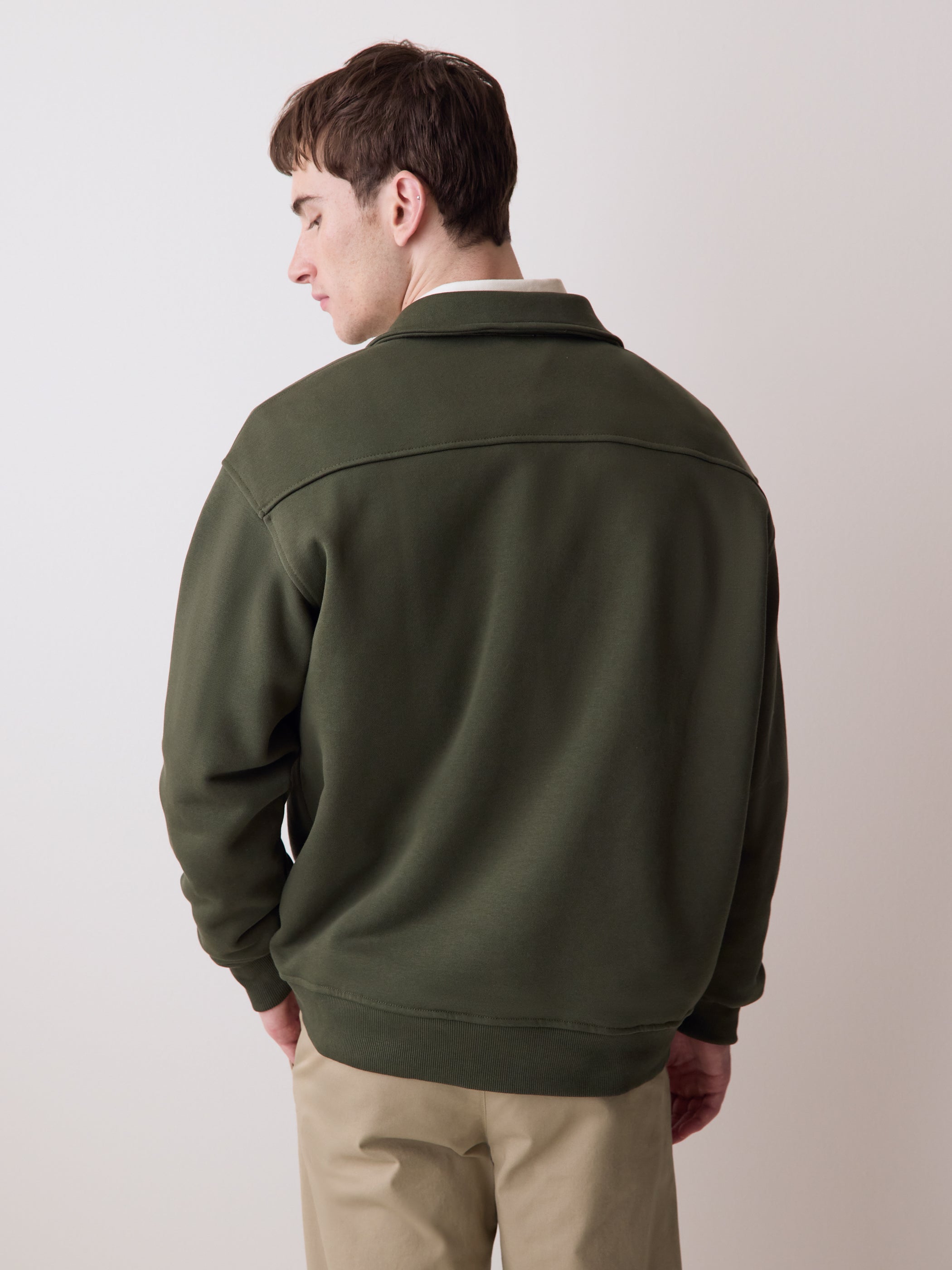 Long-Sleeve Half-Zip Polo Sweater