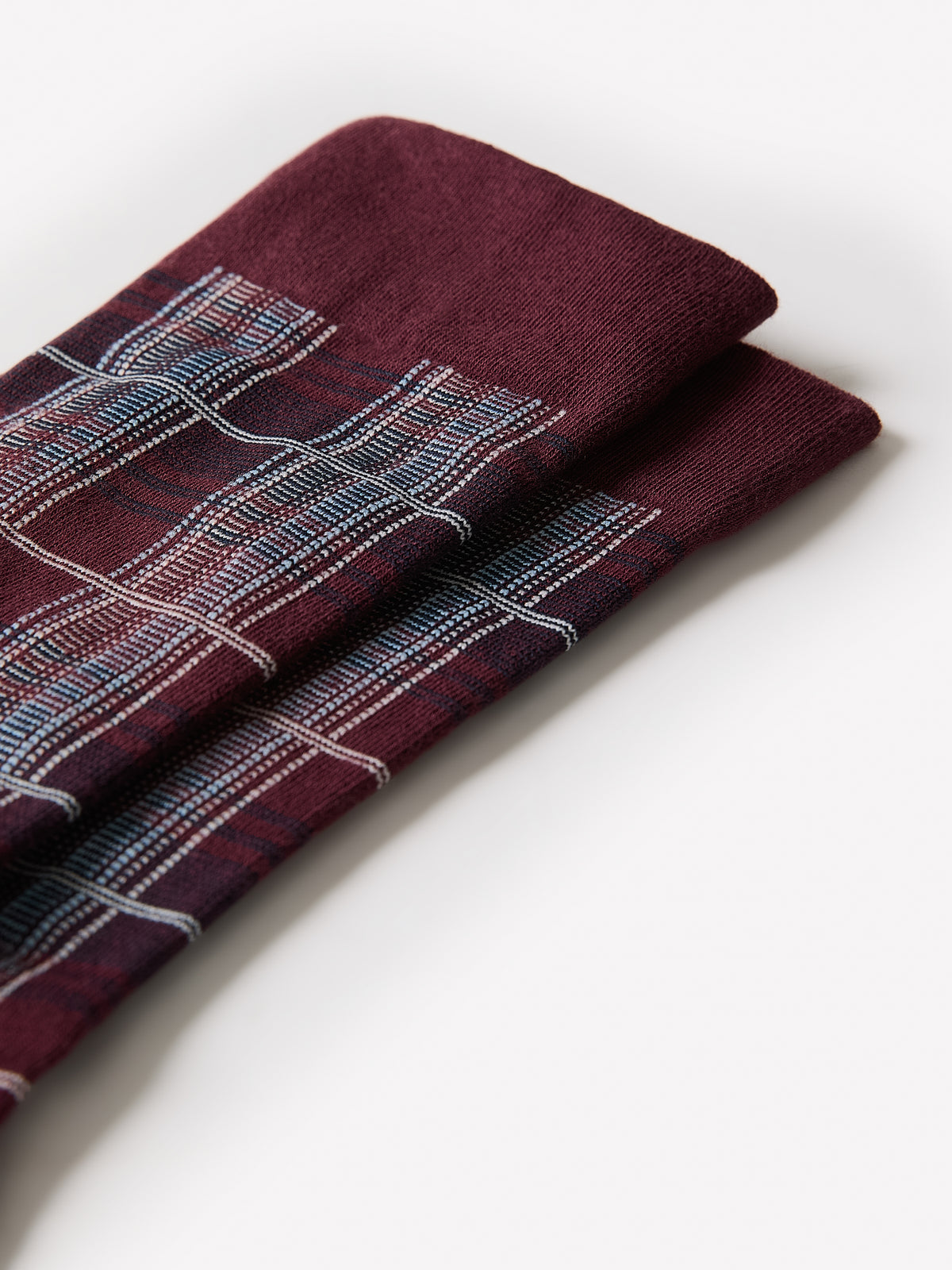 Crew Socks Plaid Pattern Cotton Blend
