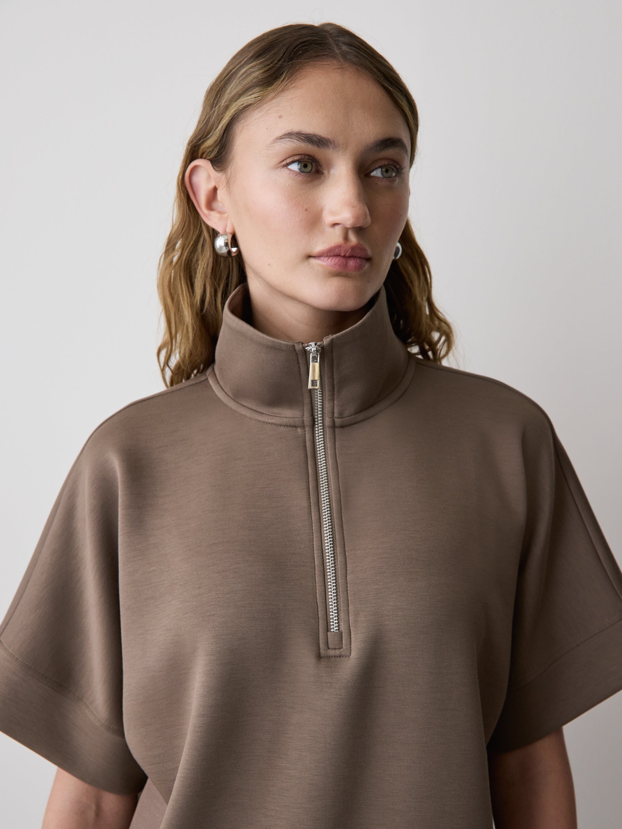 Women's Half-Zip Mock-Neck Knit Top 3/4 Sleeve – RW&CO