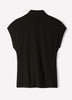 Extended-Sleeve Top with Crossover Draped Mock Neckline