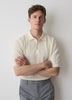 Textured Short-Sleeve Polo Sweater