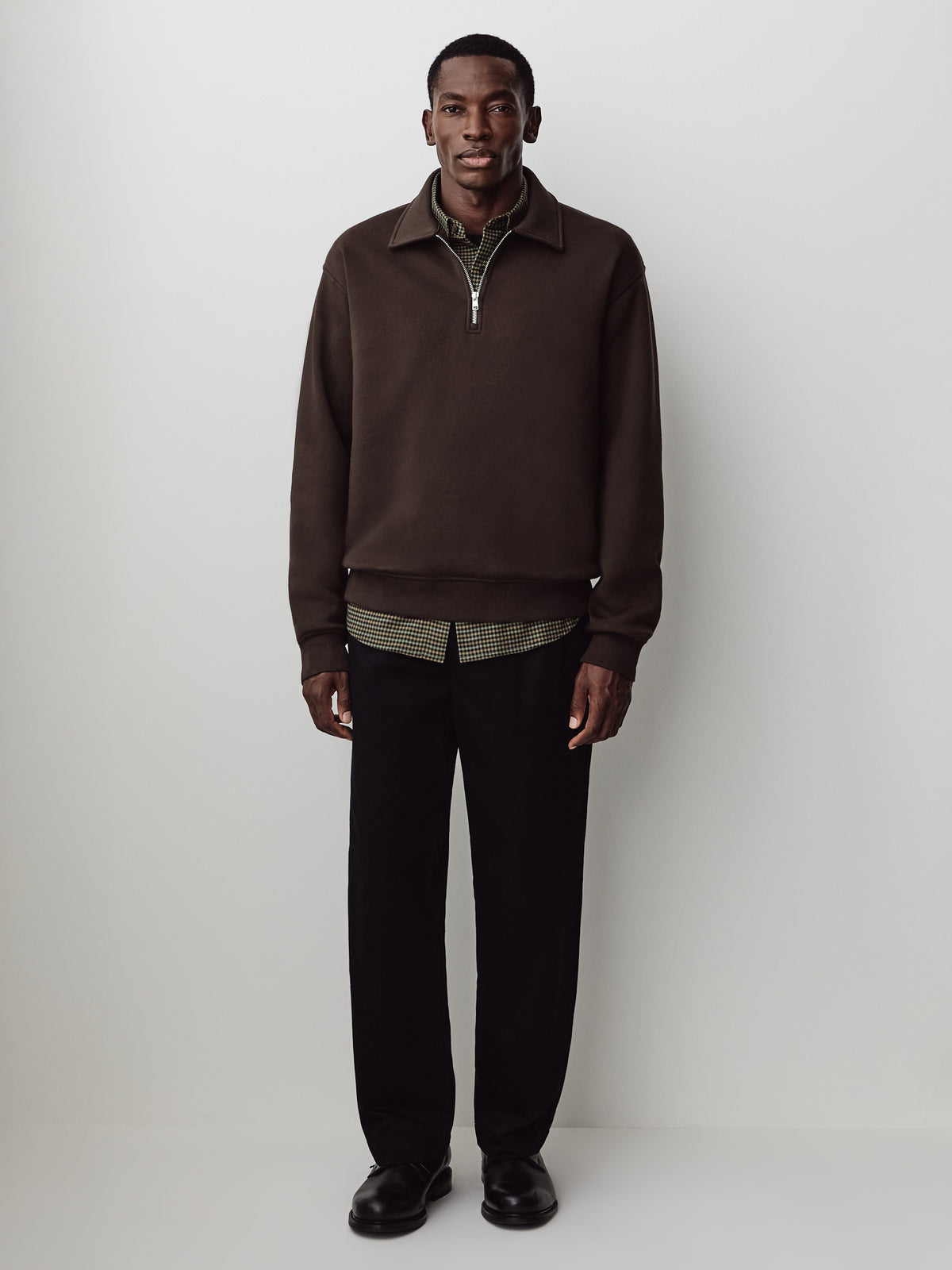 Long-Sleeve Half-Zip Polo Sweater