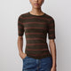 Fitted Ladies Knit Pullover Crew Neck T-Shirt