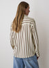 Long-Sleeve Twill Blouse with Notch Collar