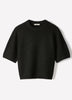 Knit Sweater Striped Hairy Short Sleeve